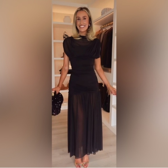 Zara Draped Midi Dress Black - Picture 11 of 16